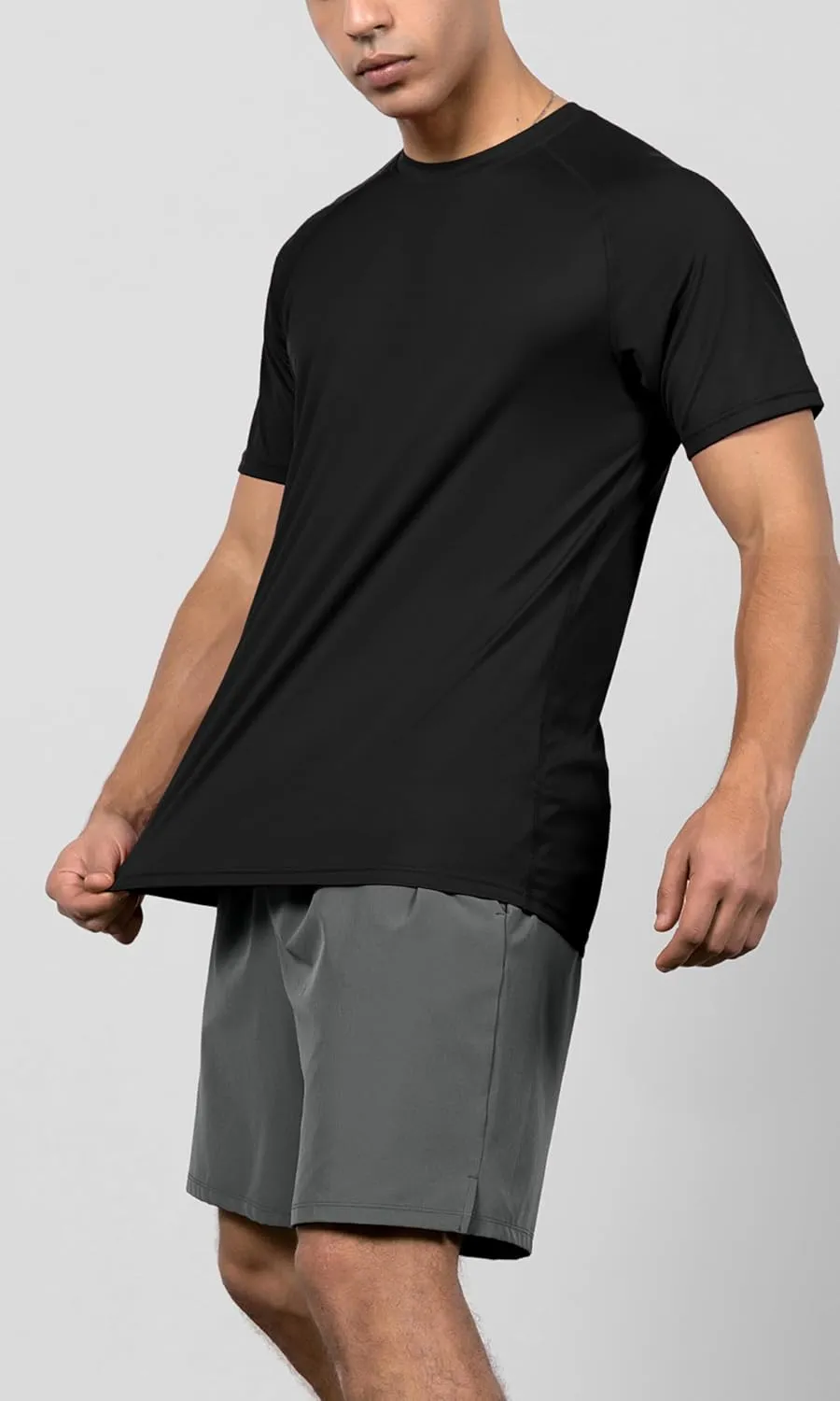 ODODOS Men's Quick Dry Short Sleeve Shirts UPF 50  Sun Protection SPF Athletic Tops Workout T-Shirts