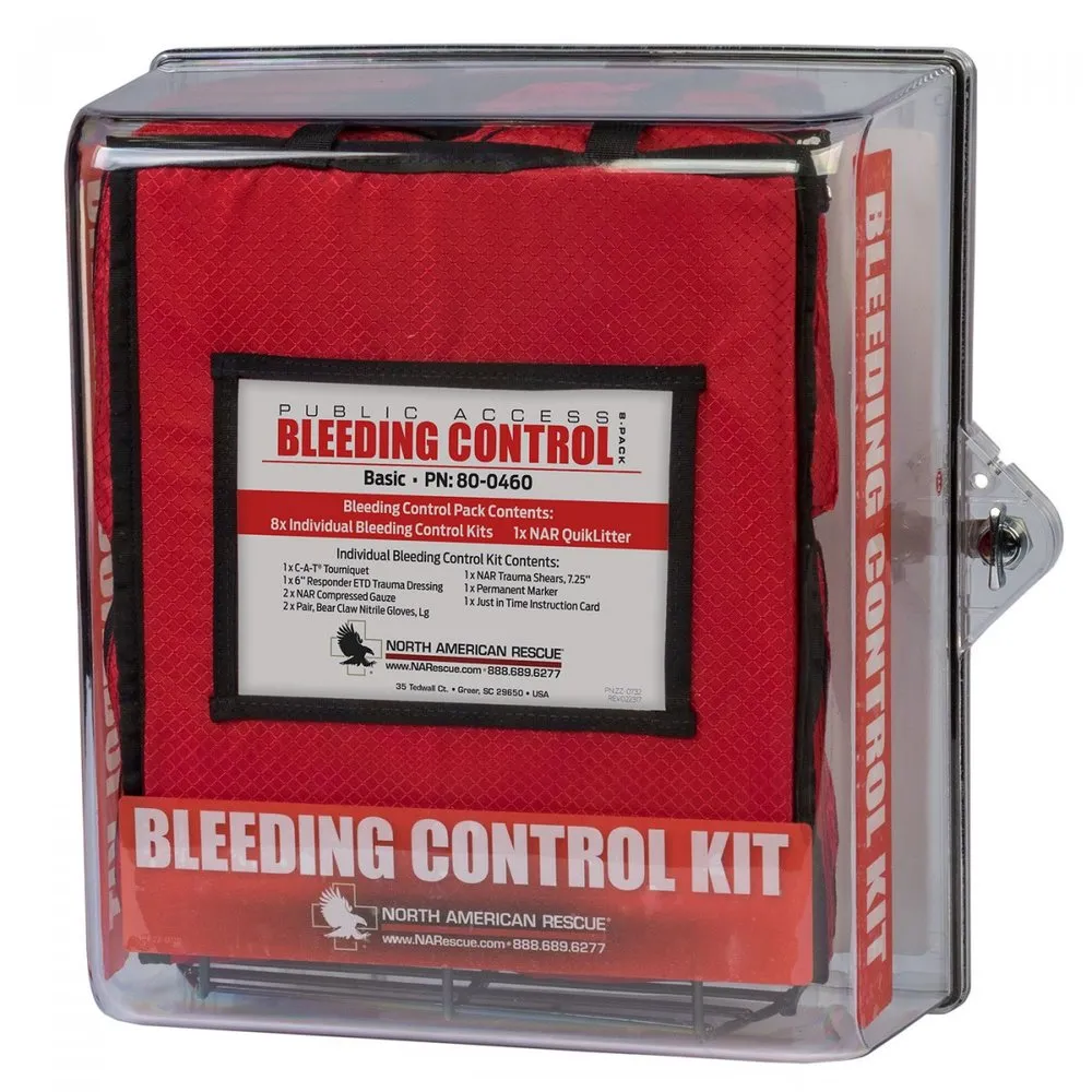 PUBLIC ACCESS BLEEDING CONTROL STATIONS - 8-PACK NYLON