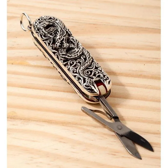 Silver Dragon Swiss Army Knife Pendant