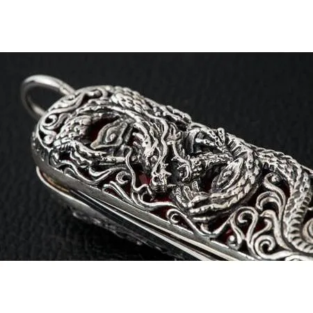 Silver Dragon Swiss Army Knife Pendant
