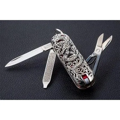 Silver Dragon Swiss Army Knife Pendant
