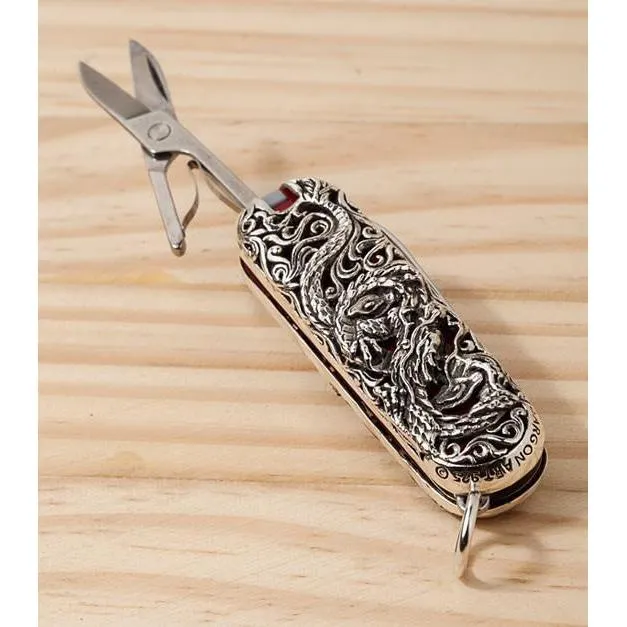 Silver Dragon Swiss Army Knife Pendant