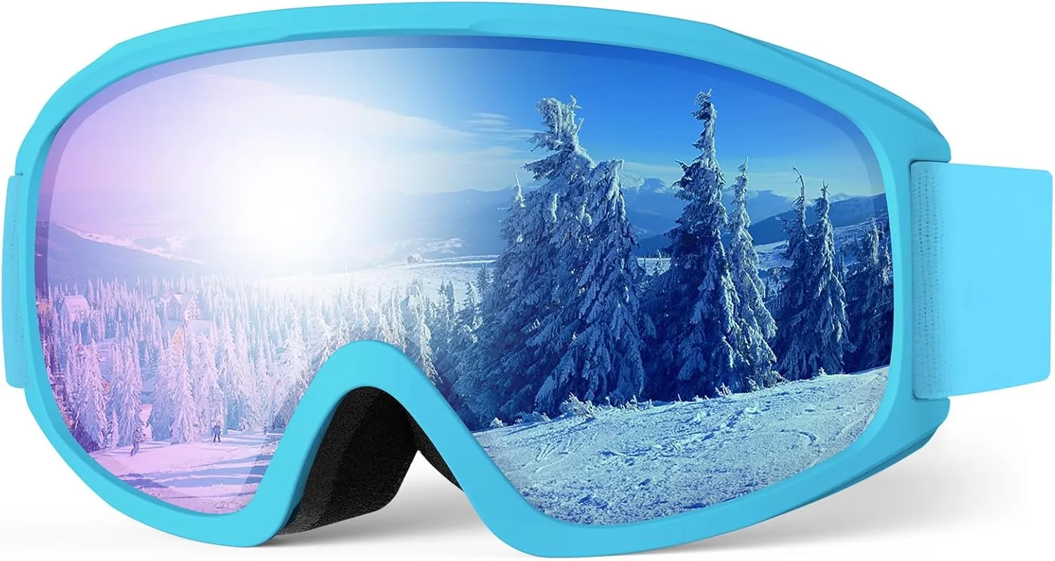 Ski Goggles, OTG-Over Glasses Ski/Snowboard Goggles for Men, Women & Youth,Anti Fog UV Protection Snow Goggles