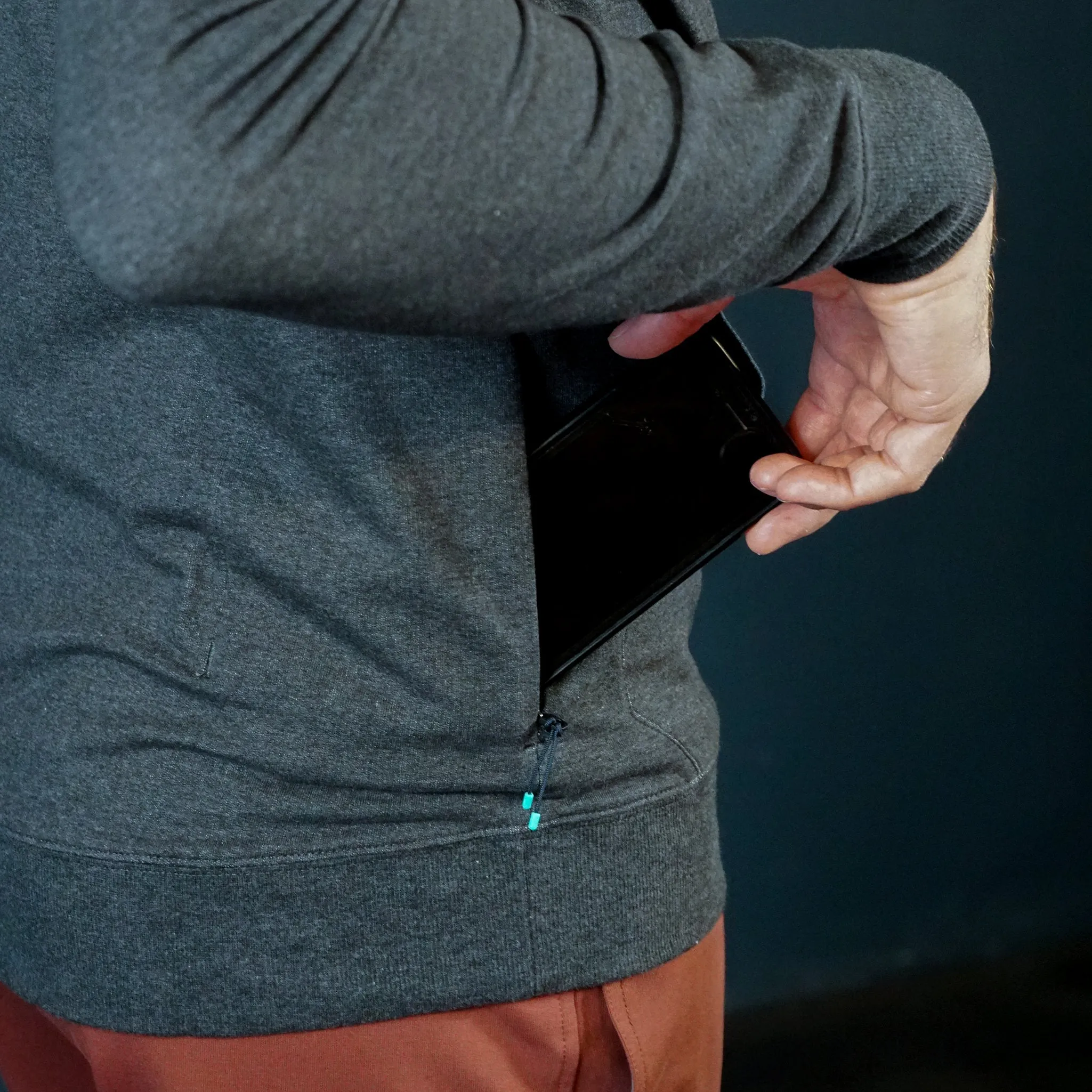 Storm Cotton Hoodie in Heather Coal