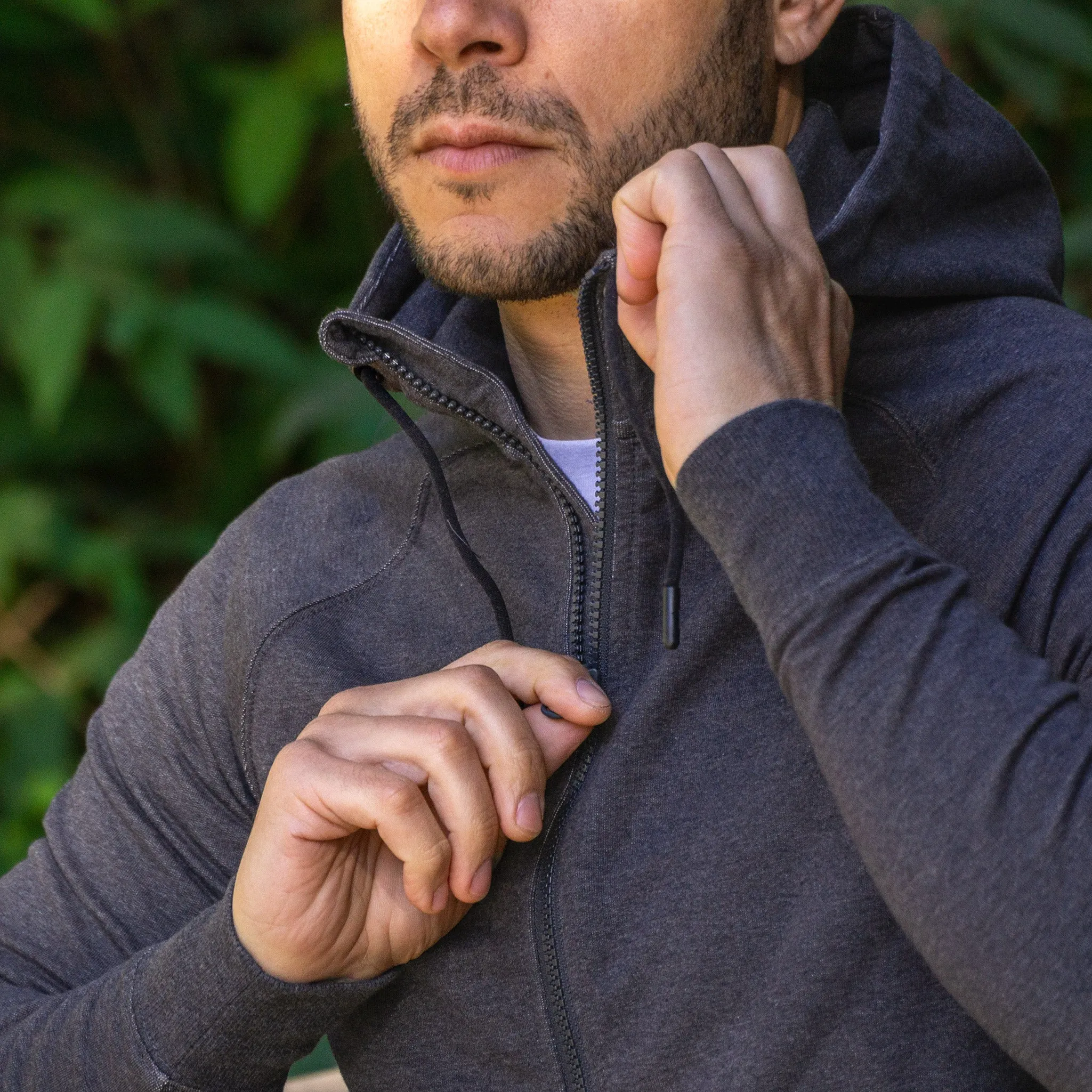 Storm Cotton Hoodie in Heather Coal
