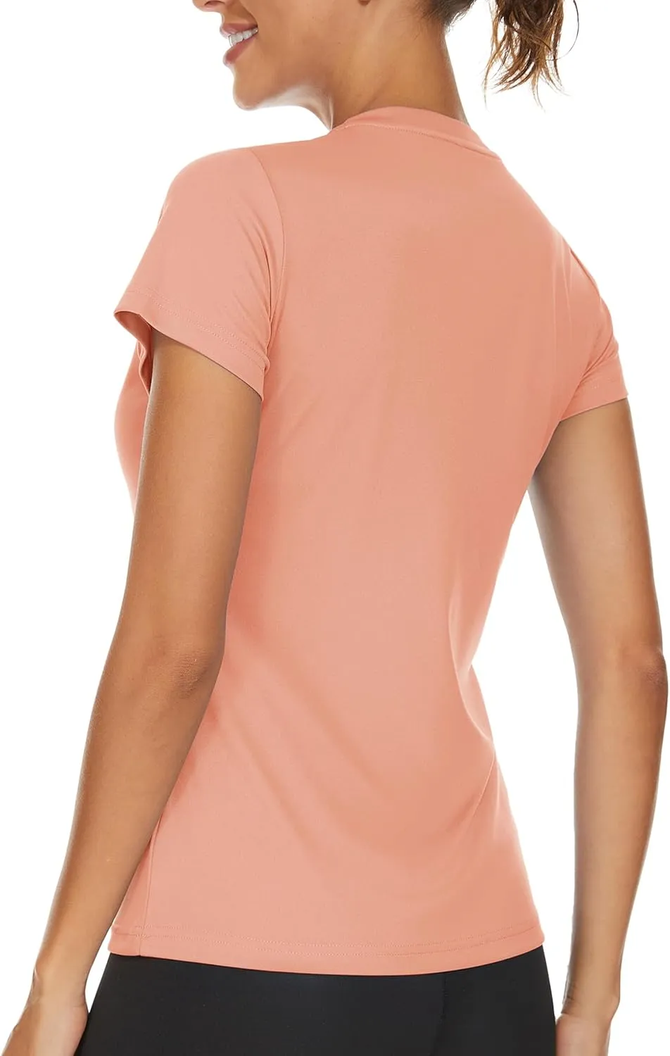TACVASEN Workout Tops for Women UPF 50  Sun Protection V-Neck T Shirts Short Sleeve Quick Dry Athletic Running Shirts