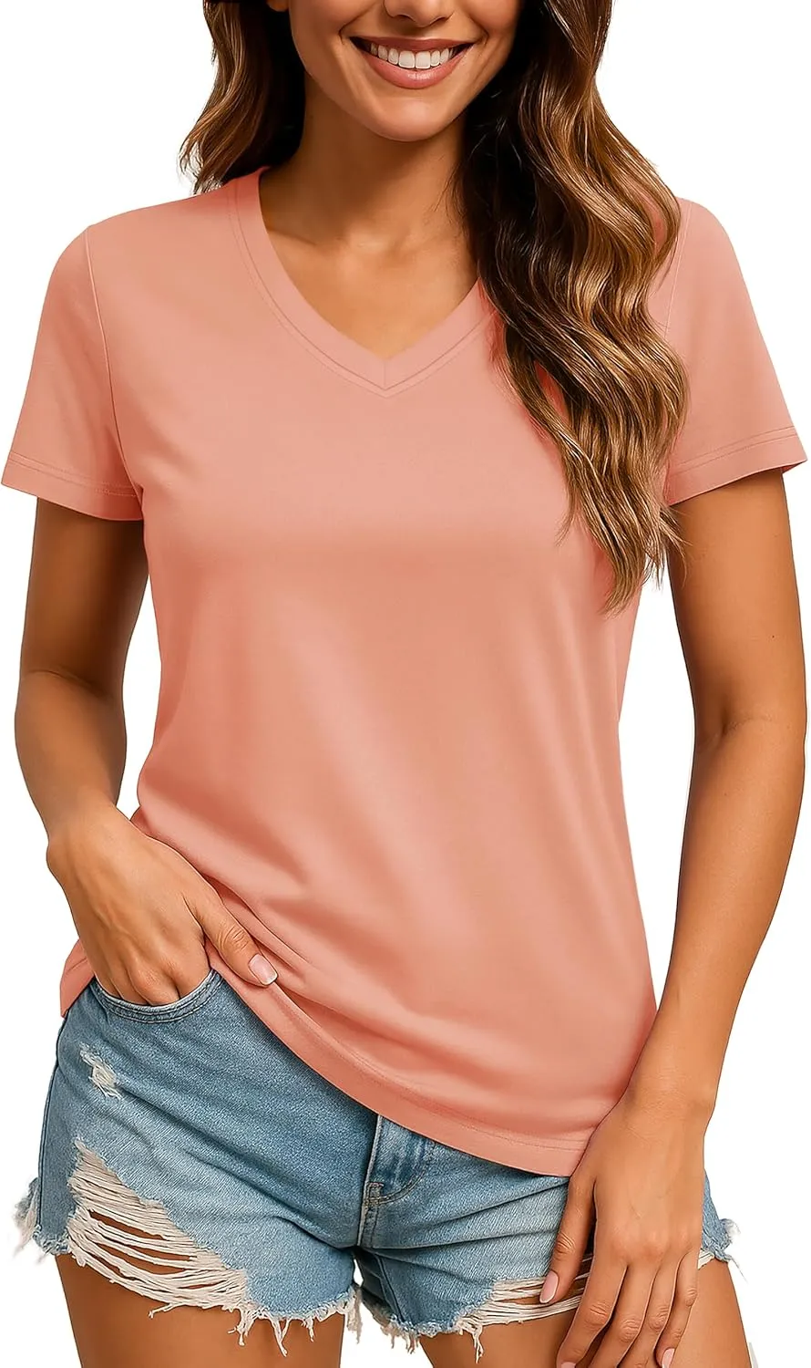 TACVASEN Workout Tops for Women UPF 50  Sun Protection V-Neck T Shirts Short Sleeve Quick Dry Athletic Running Shirts