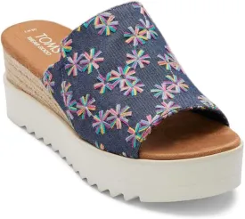 TOMS Womens Diana Platform Espadrille Casual Sandals Casual Mid Heel 2-3" - Black