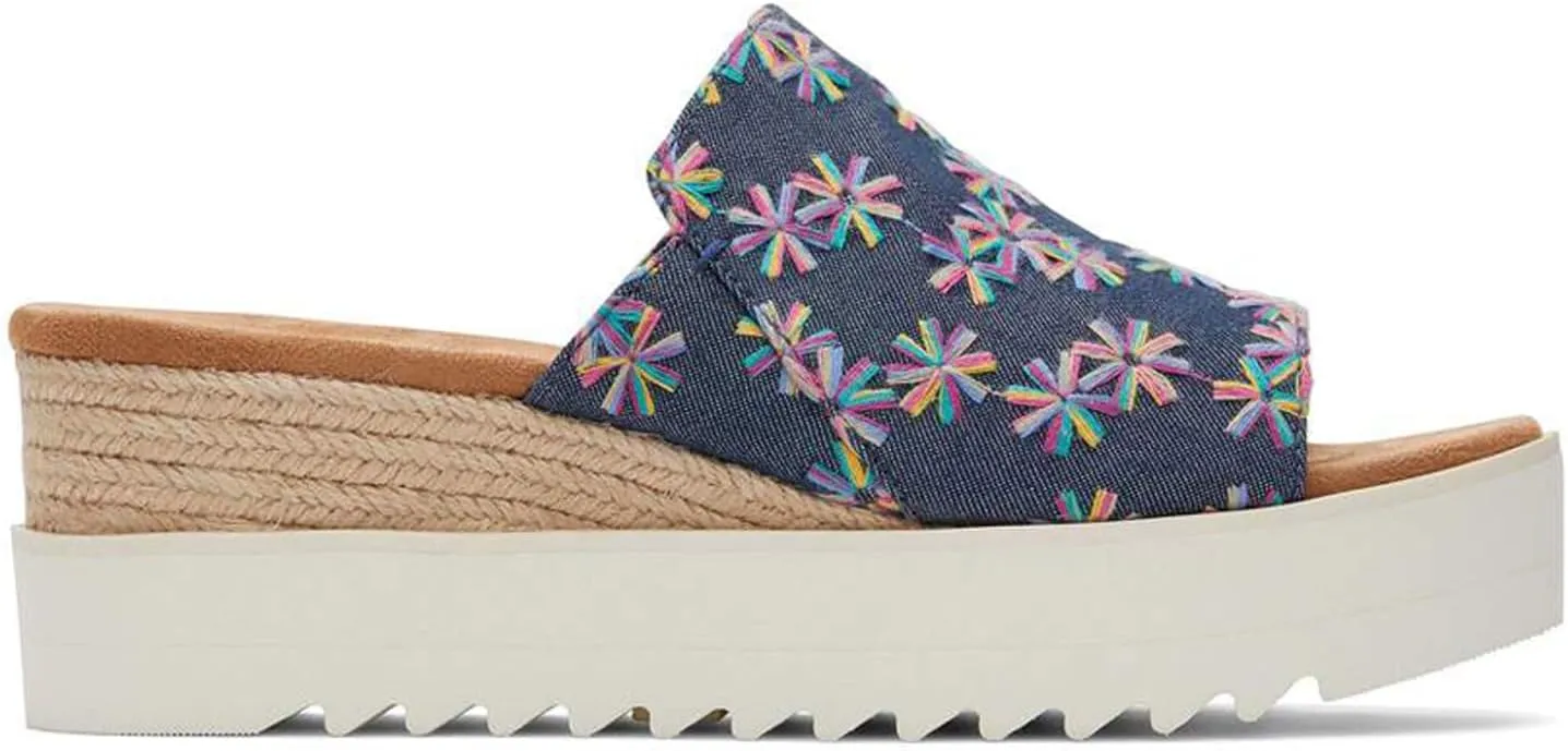 TOMS Womens Diana Platform Espadrille Casual Sandals Casual Mid Heel 2-3" - Black