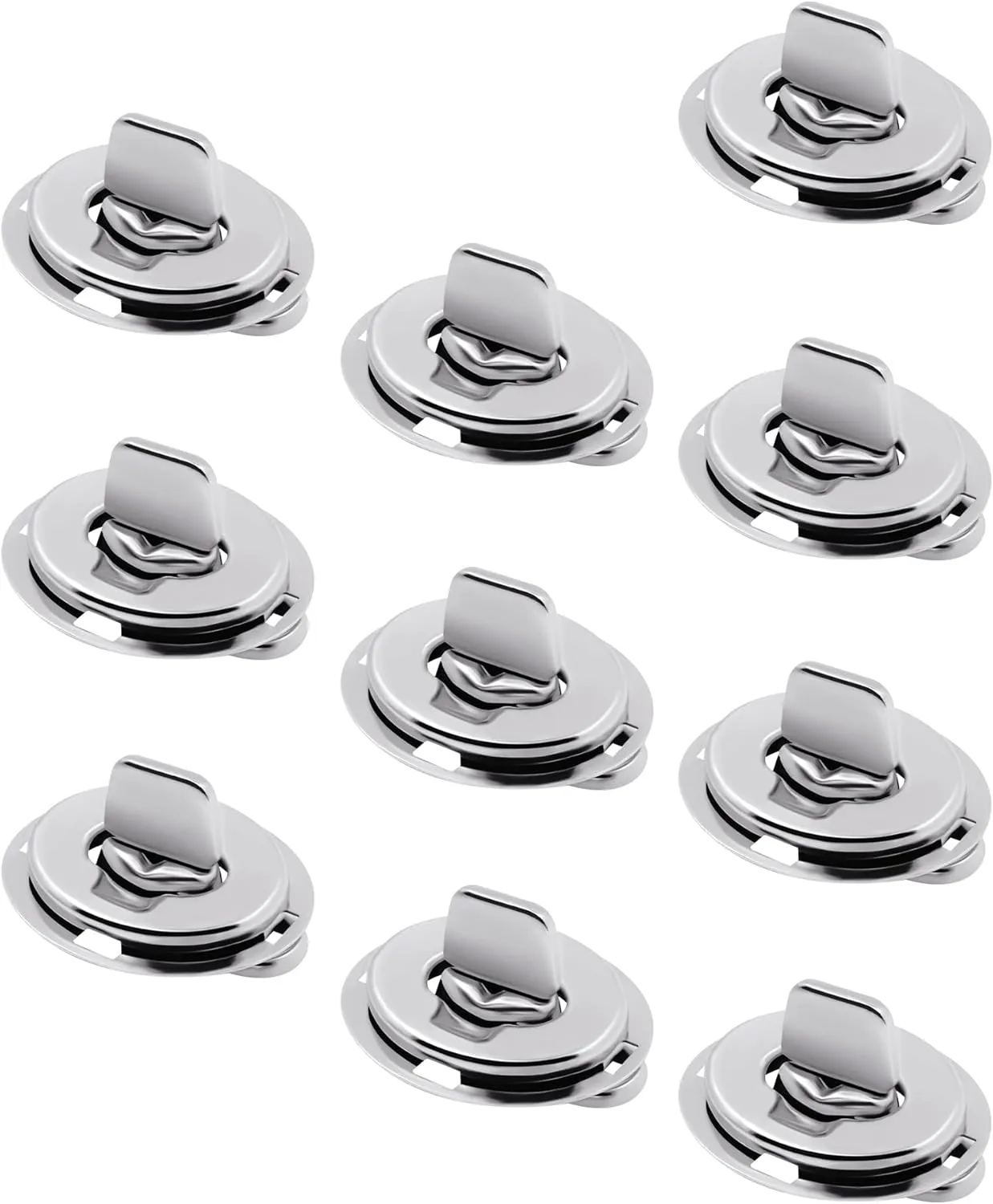 Twist Lock Common Sense Fastener, Marine Grade Plated Brass Turn Buttons for Boats, Sailboats, RVs, Dinghies and Caravans, Brass Main Body and Spring Zinc, Standard Base Fixing(10 PC)