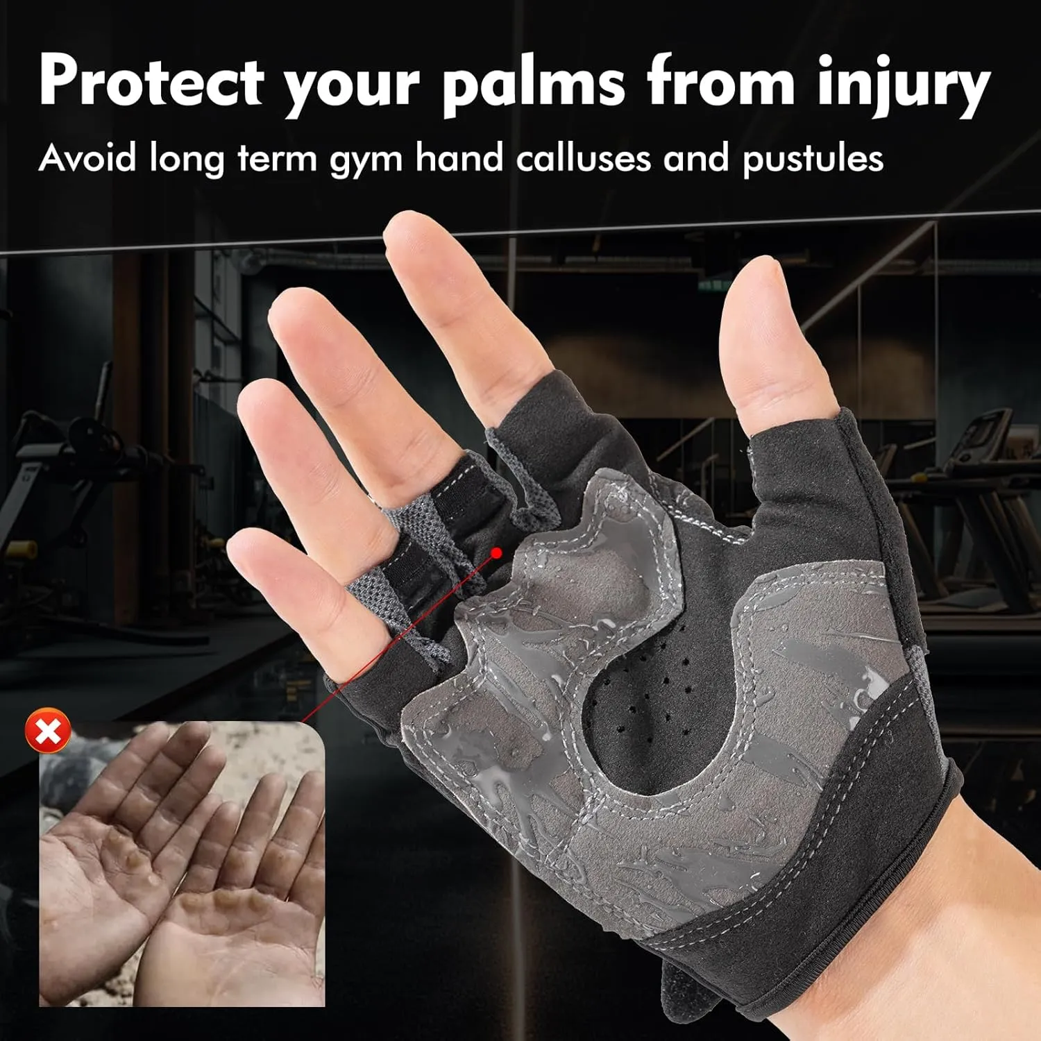 WULI Cycling-Gloves Riding Gloves Summer New Road Mountain Bike Riding Gloves Outdoor Short Finger Bike Strengthening Palm Outdoor Mountain Half Finger Anti Slip Gloves,