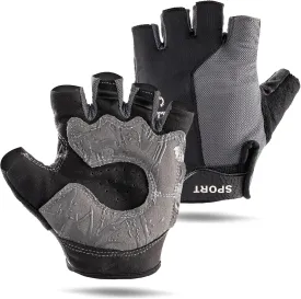 WULI Cycling-Gloves Riding Gloves Summer New Road Mountain Bike Riding Gloves Outdoor Short Finger Bike Strengthening Palm Outdoor Mountain Half Finger Anti Slip Gloves,