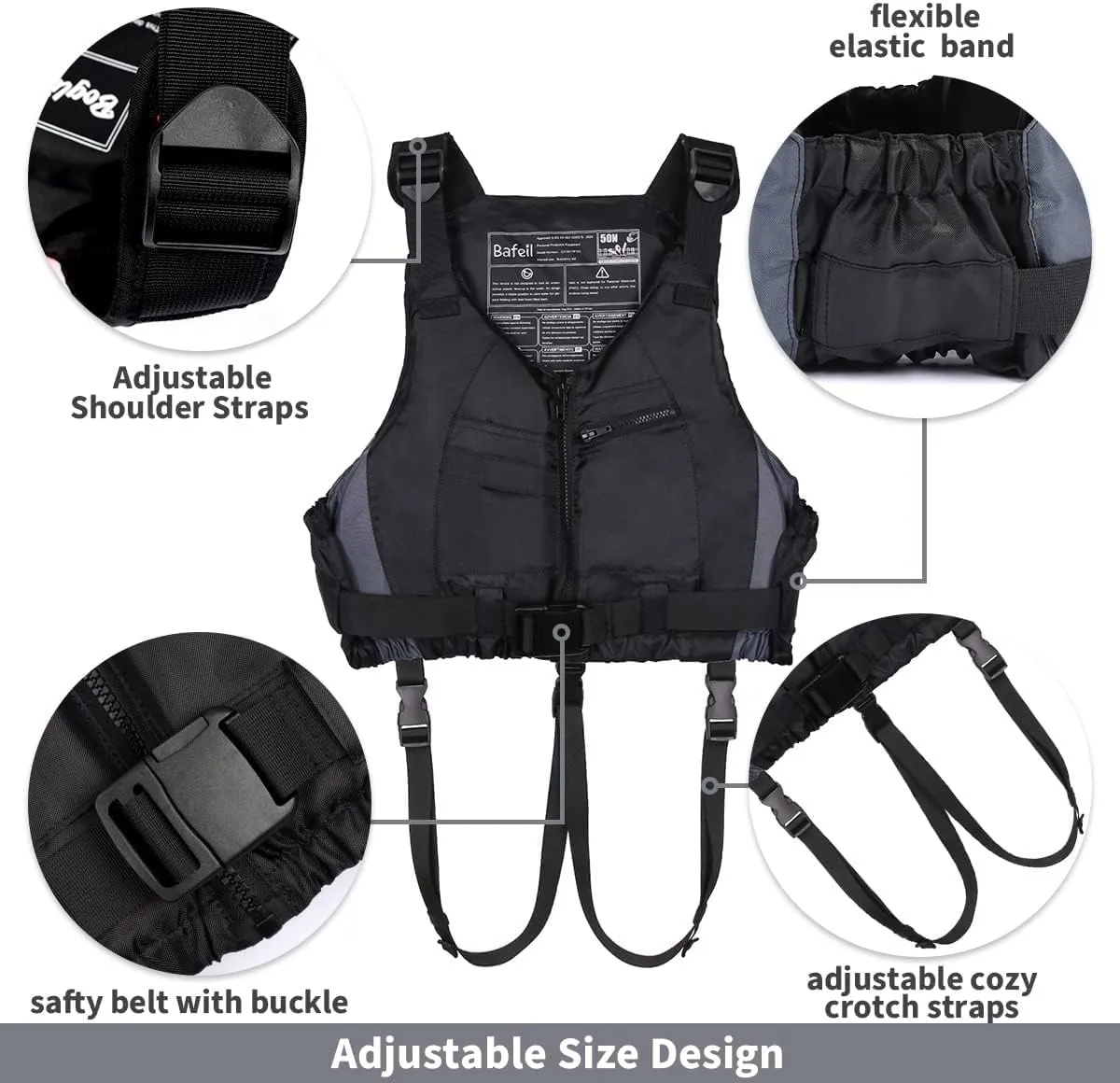 Yueta Swim Vest for Adults, Adjustable Crotch Strap, Buoyancy Aid Swim Jacket for Kayaking, Fishing, Watersports