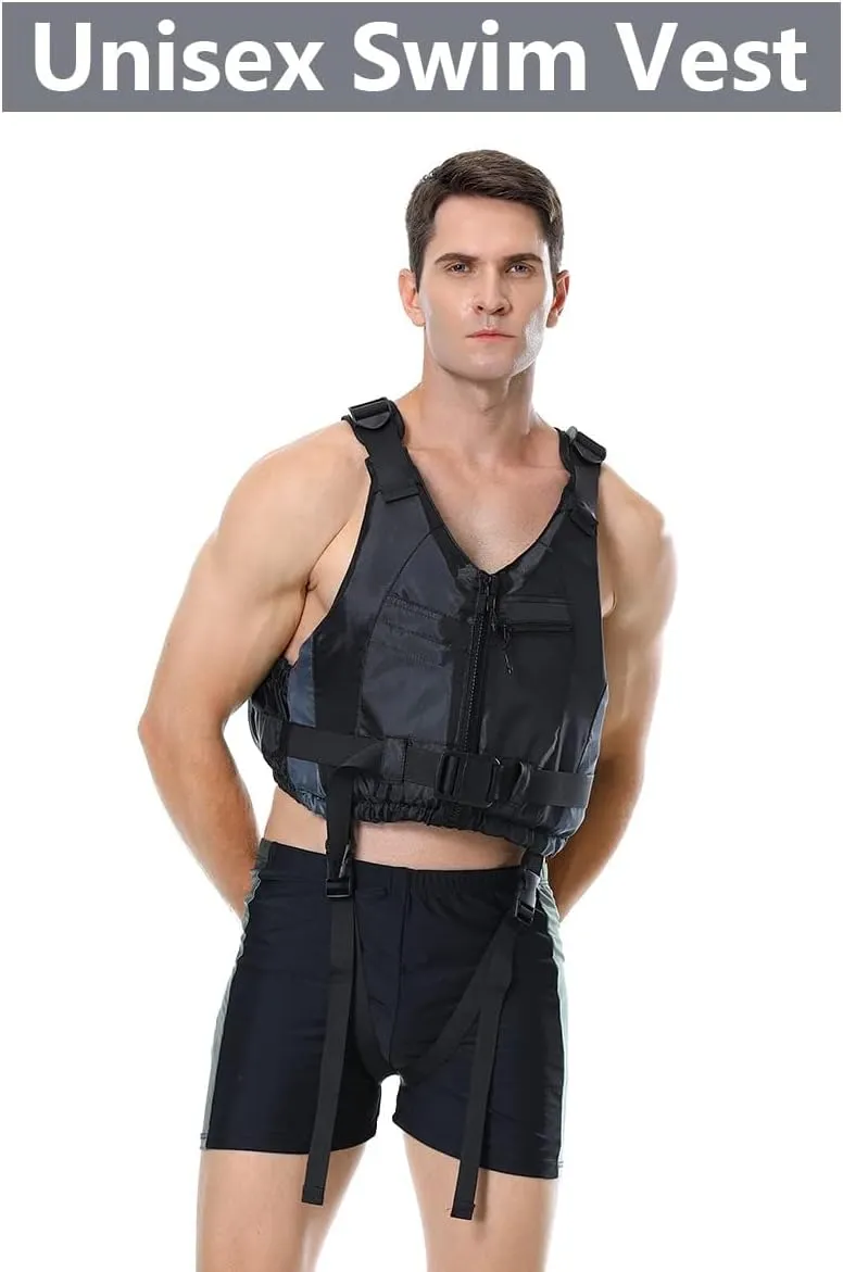 Yueta Swim Vest for Adults, Adjustable Crotch Strap, Buoyancy Aid Swim Jacket for Kayaking, Fishing, Watersports
